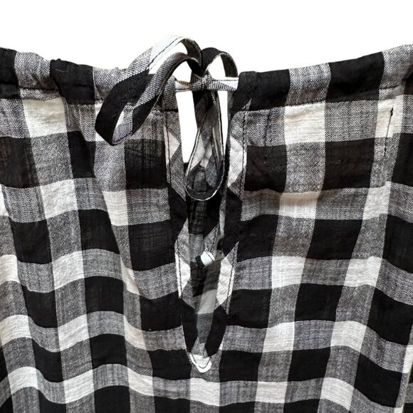 Anthropologie Cloth & Stone Black & White Gingham Halter Top‎ Tie Back Beachy XS - Picture 2 of 5